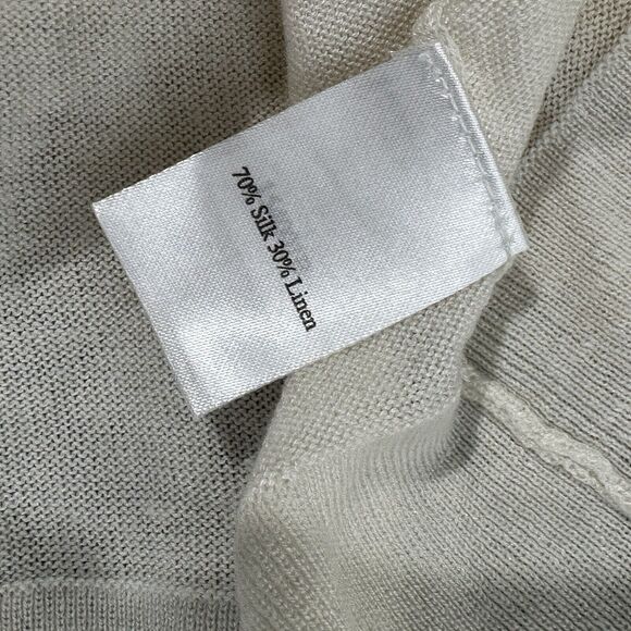 Pure Collection Silk Linen Ivory Pullover Sweater Size 12 - Picture 4 of 5